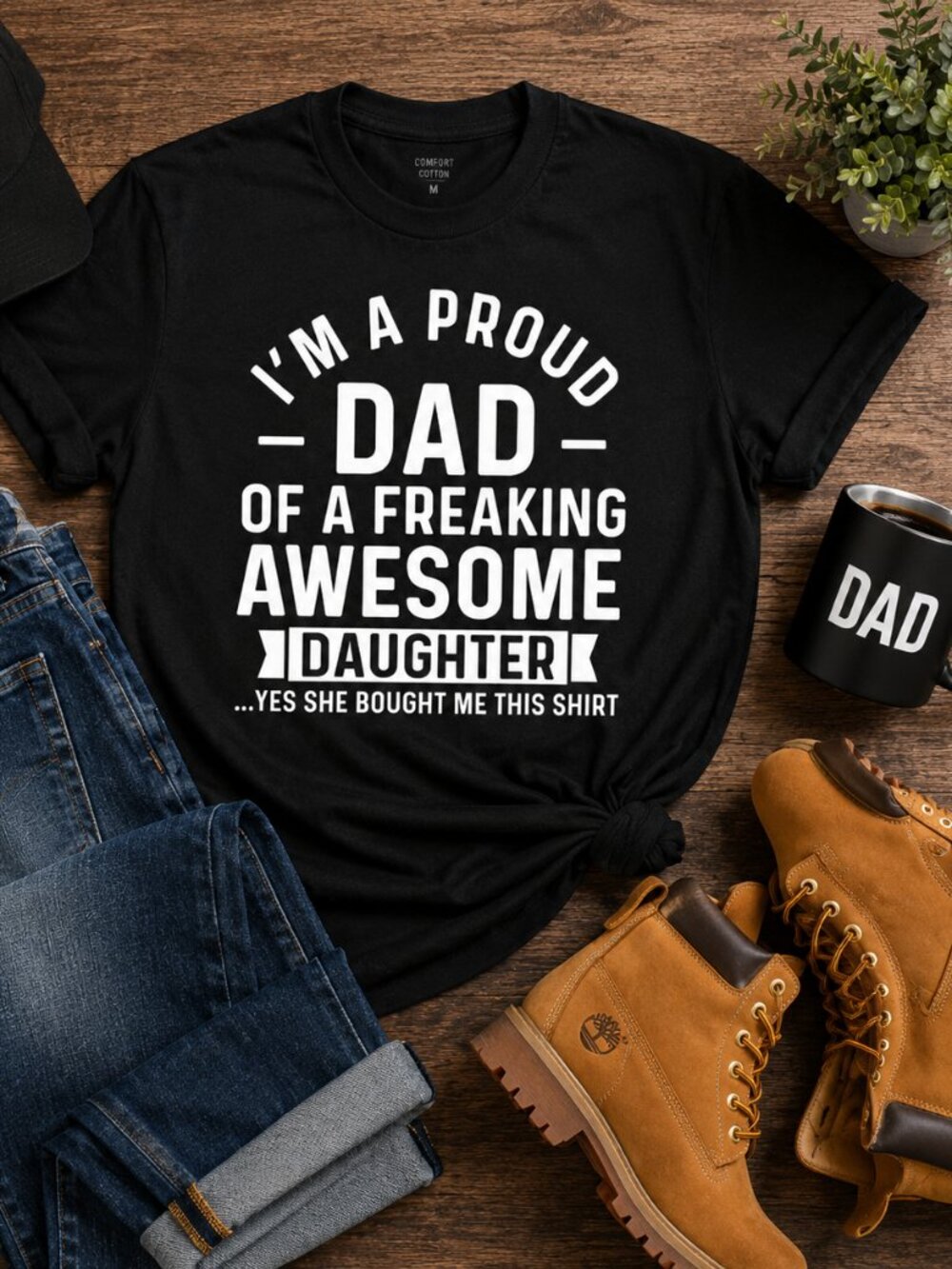 Proud Dad Shirt | Funny Dad Gift from Daughter | Awesome Daughter Tee | Father’s - Picture 1 of 2